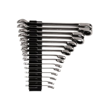 Tekton 15pc Reversible 12-Point Ratcheting Combination Wrench Set w/ Modular Wrench Organizer (1/4-1 in) WRC94301